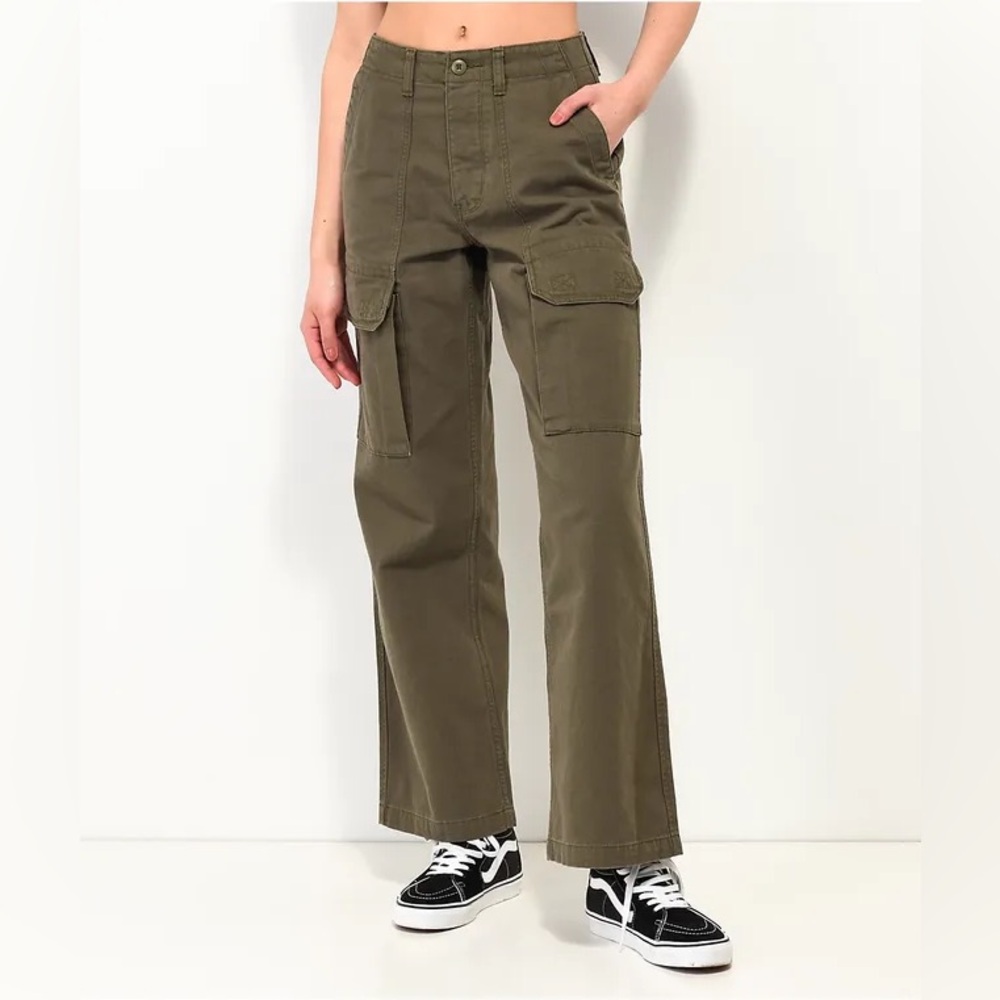 Vans Arroyo Wide Leg Womens Cargo Pants Olive Green